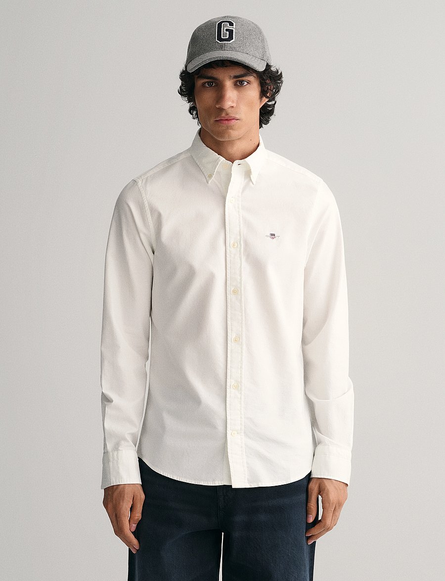 Gant - SLIM OXFORD SHIRT - oxford skjorter - white - 0