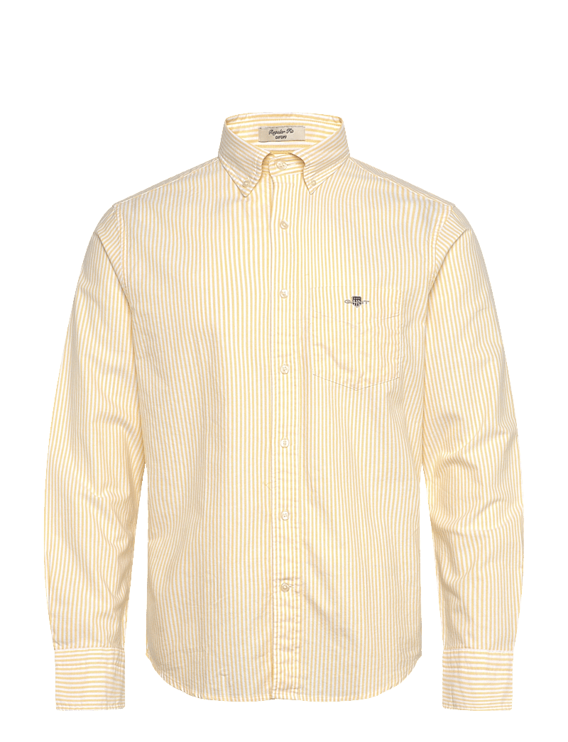 GANT - REG CLASSIC OXFORD STRIPE SHIRT - laisvalaikio marškiniai - banana yellow - 0