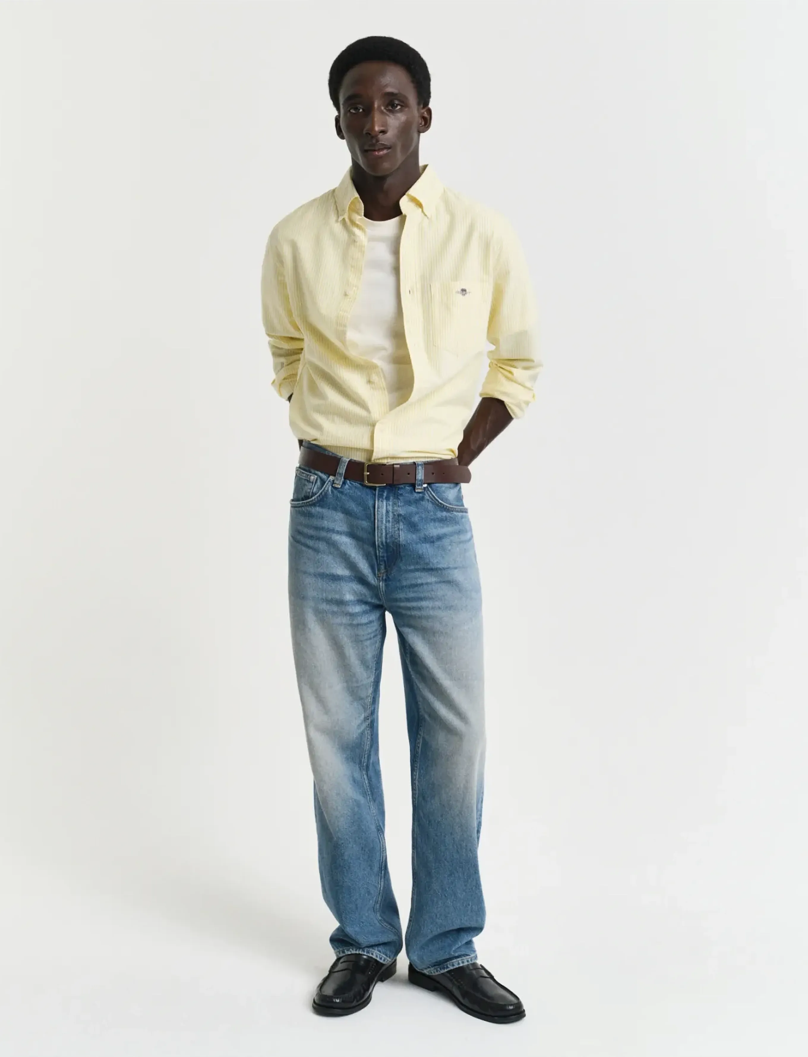 Gant - REG CLASSIC OXFORD STRIPE SHIRT - oxford skjorter - banana yellow - 5