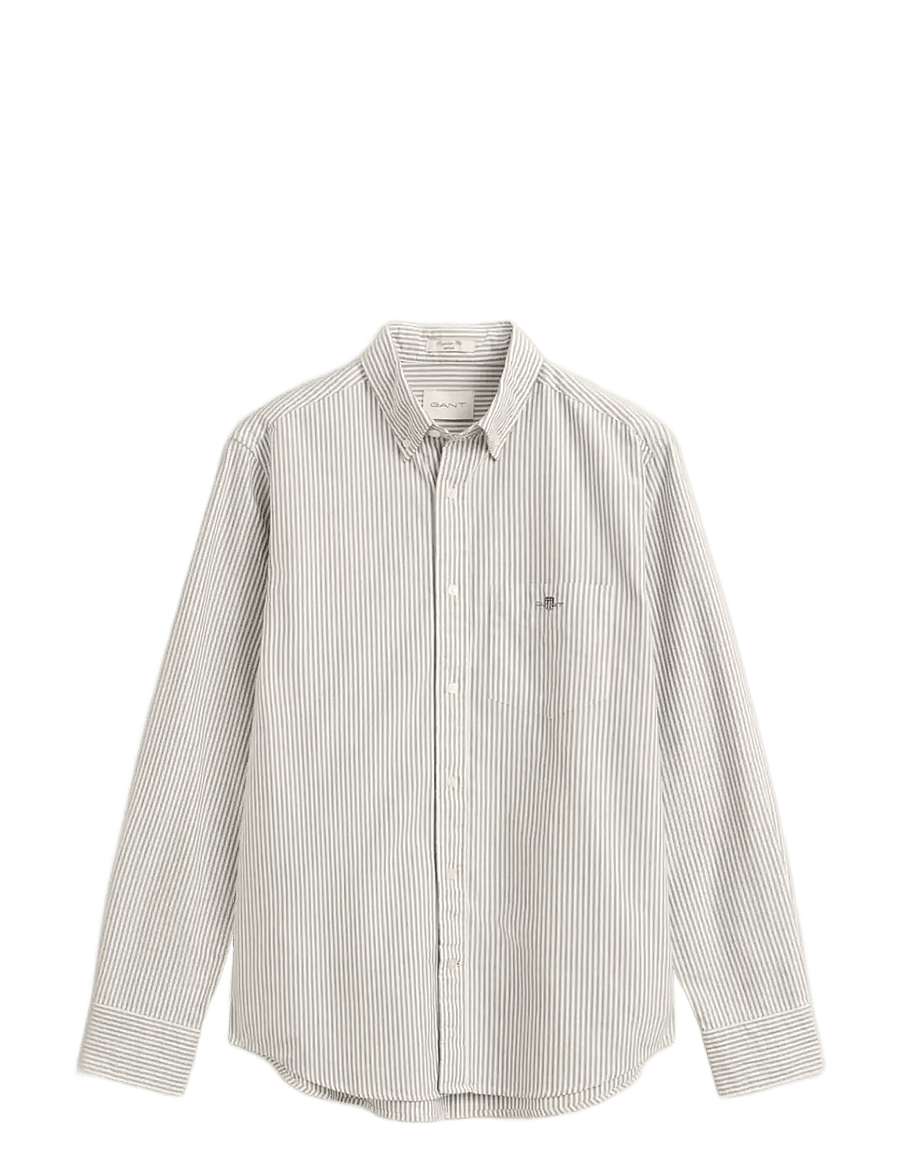 Gant - REG OXFORD BANKER STRIPE SHIRT - oxford-hemden - black brown - 0