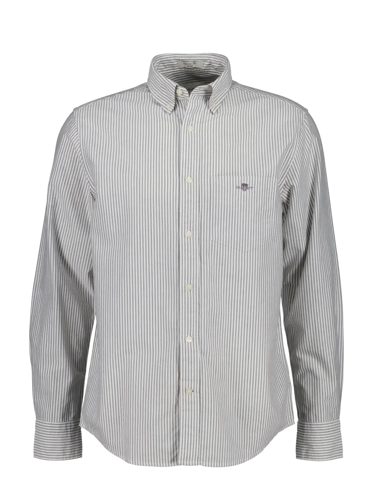 Gant REG CLASSIC OXFORD STRIPE SHIRT - Skjortor - BLACK BROWN / brown