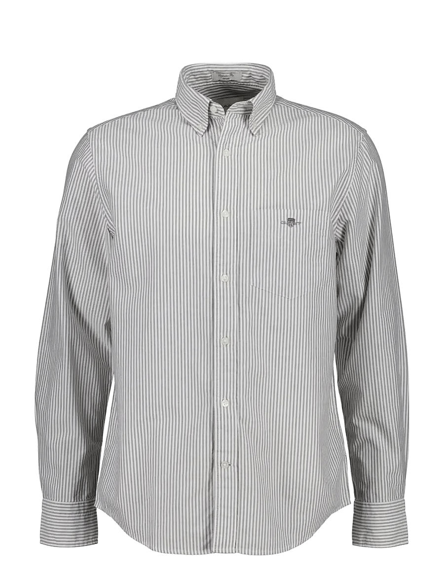Gant - REG CLASSIC OXFORD STRIPE SHIRT - oxford-skjortor - black brown - 0