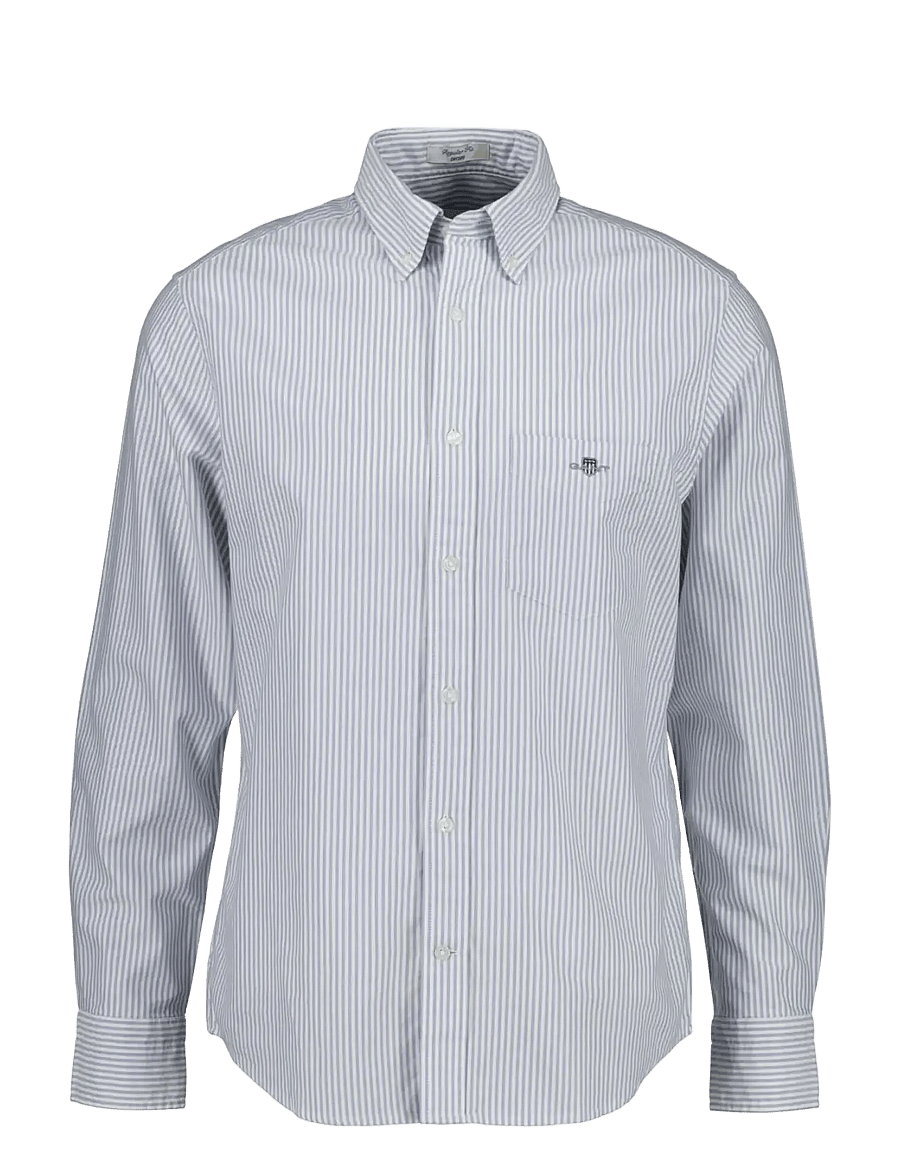 Gant - REG OXFORD BANKER STRIPE SHIRT - oxford shirts - blue horizon - 0