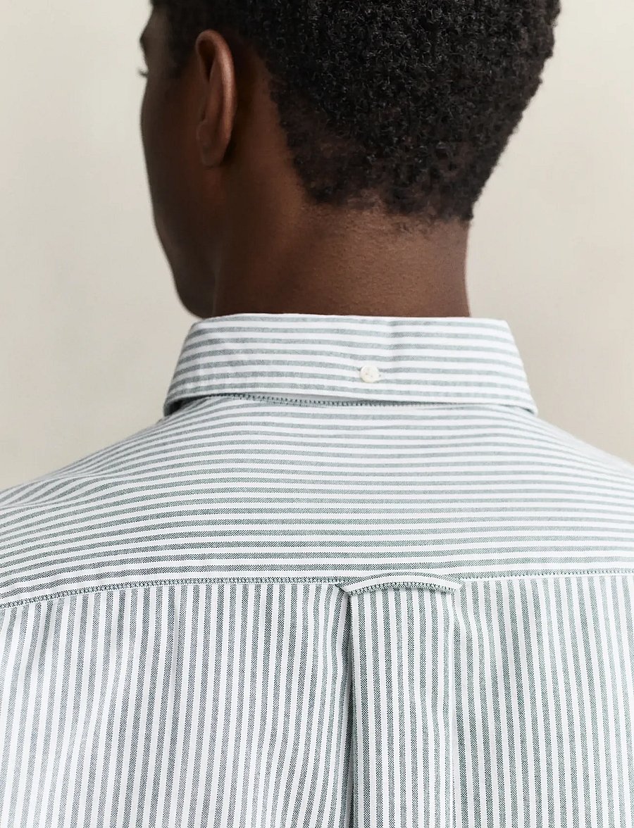 Gant - REG CLASSIC OXFORD STRIPE SHIRT - oxford skjorter - dark emerald - 3