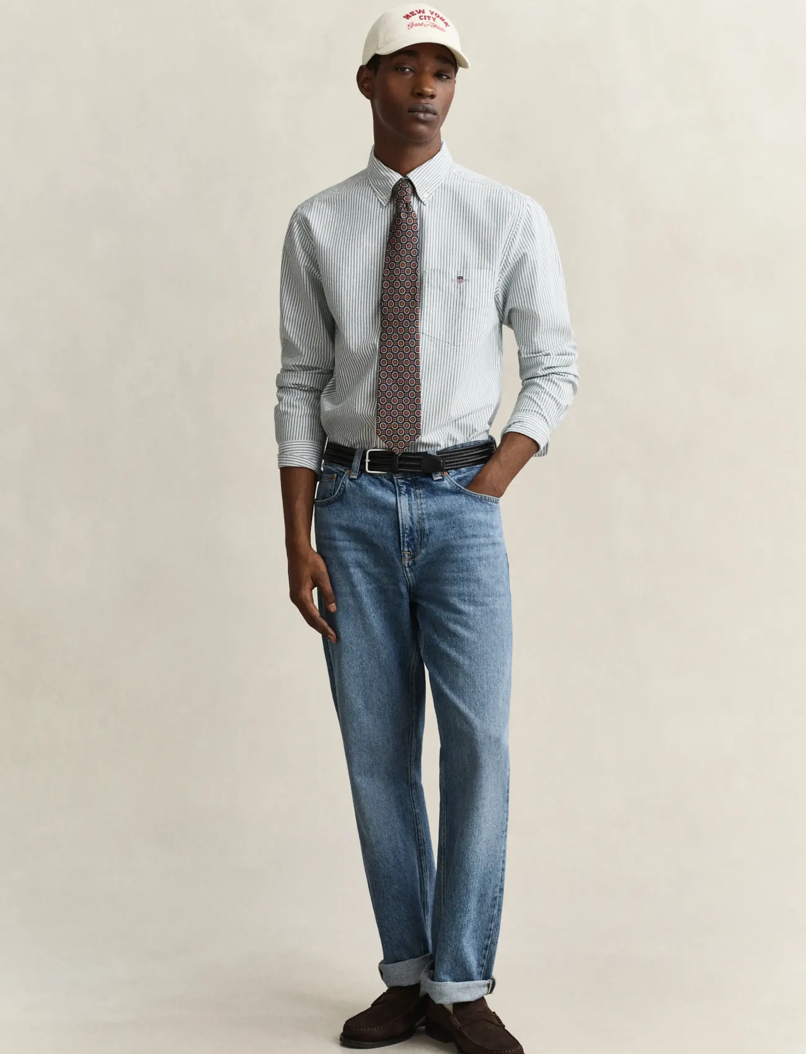Gant - REG CLASSIC OXFORD STRIPE SHIRT - oxford skjorter - dark emerald - 4