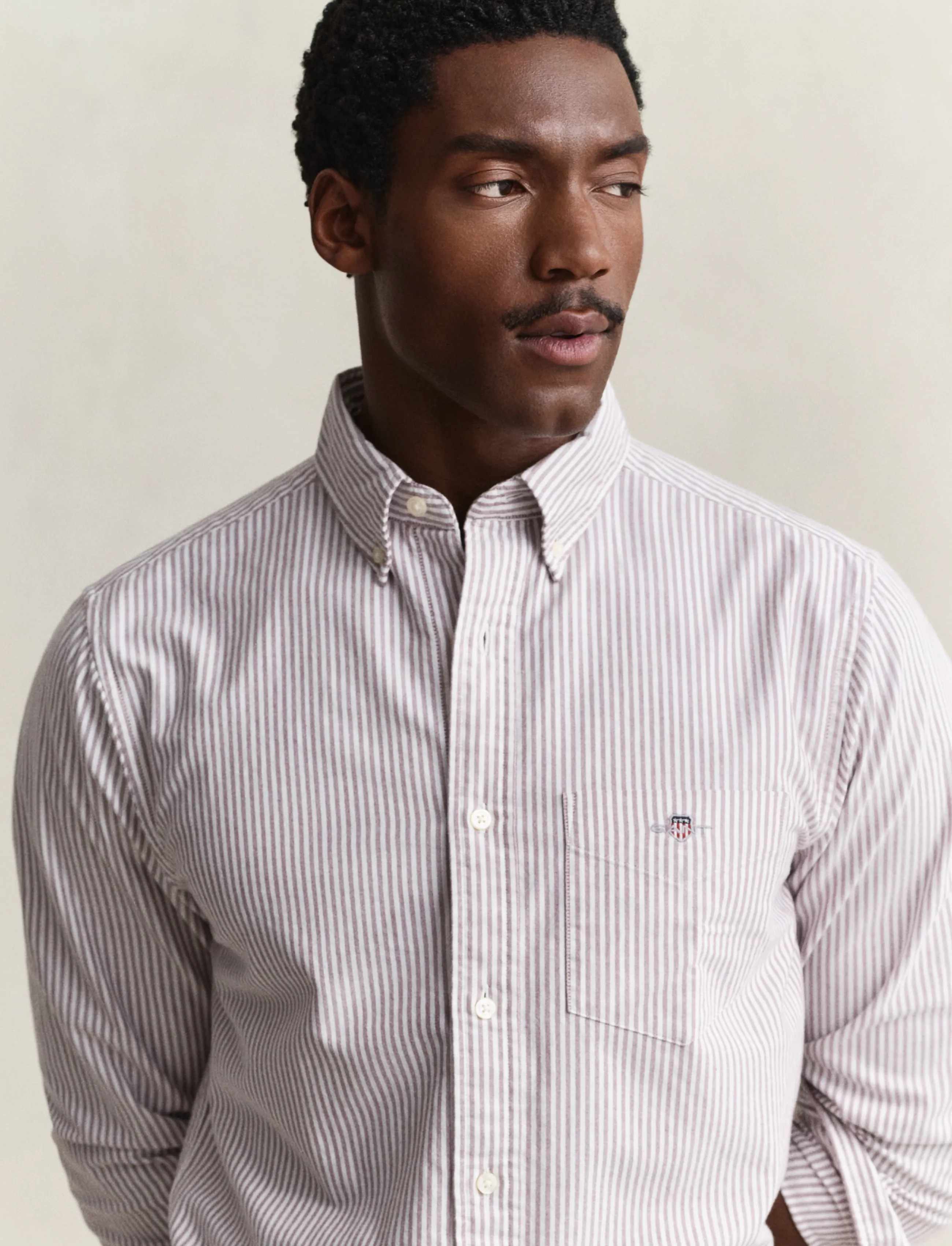 Gant - REG CLASSIC OXFORD STRIPE SHIRT - oxford-skjortor - deep grape wine - 3