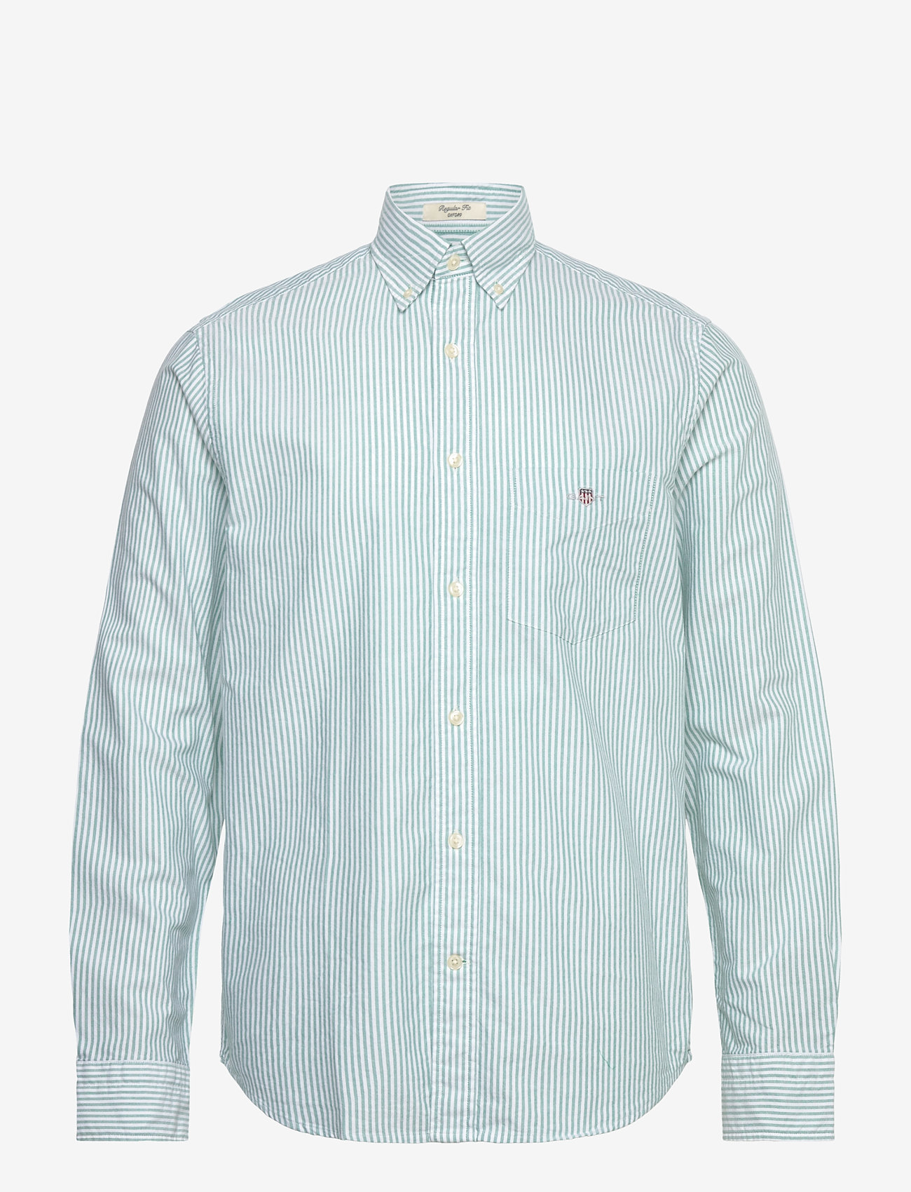 GANT - REG CLASSIC OXFORD STRIPE SHIRT - striped shirts - deep green - 1