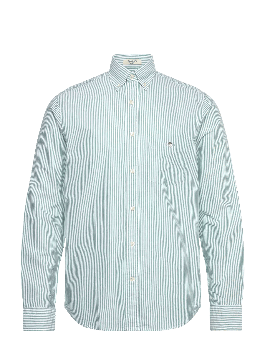 Gant - REG CLASSIC OXFORD STRIPE SHIRT - oxford skjorter - deep green - 1