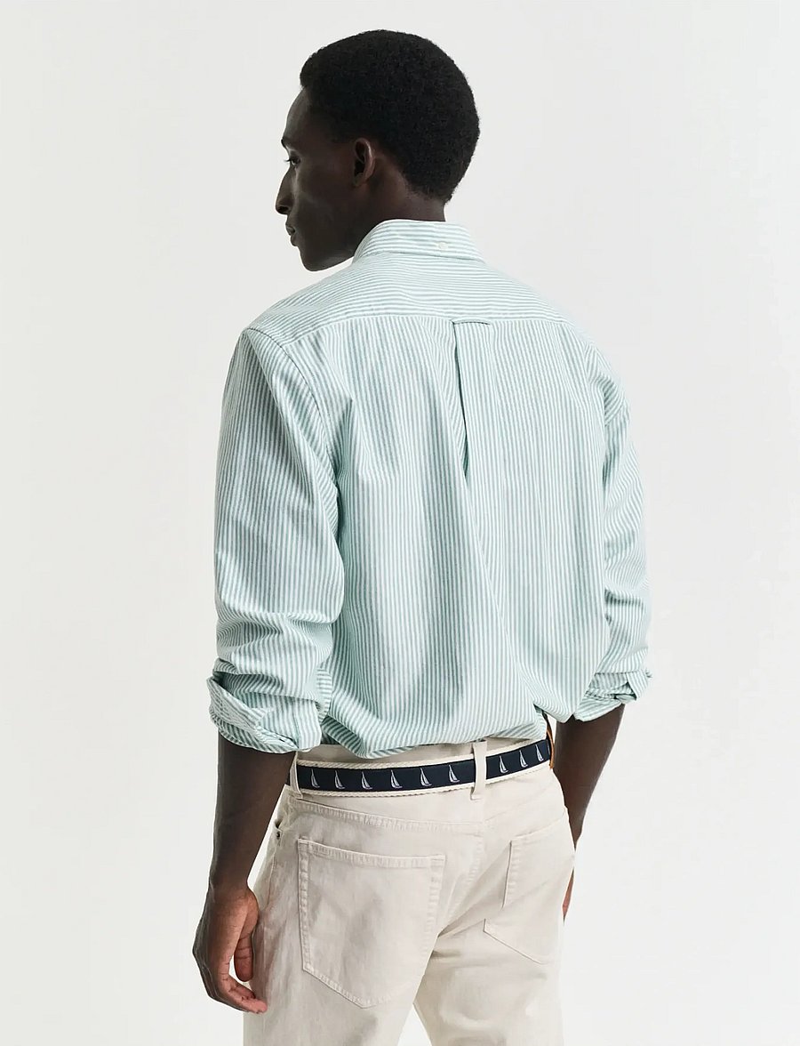 Gant - REG CLASSIC OXFORD STRIPE SHIRT - oxford skjorter - deep green - 3