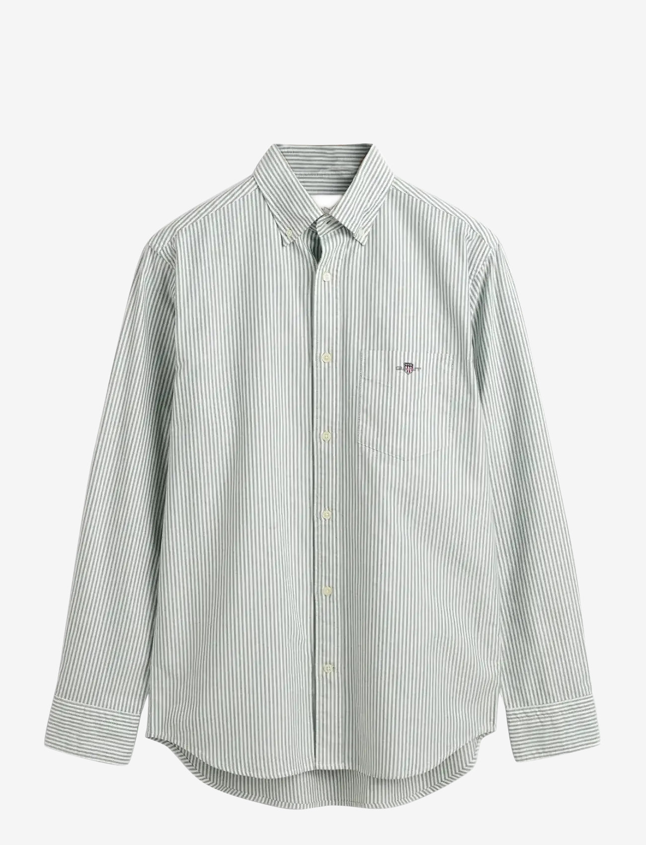 GANT - REG CLASSIC OXFORD STRIPE SHIRT - triibulised särgid - forest green - 0
