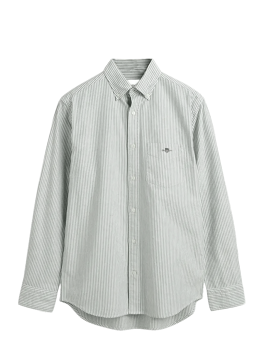 Gant - REG CLASSIC OXFORD STRIPE SHIRT - chemises oxford - forest green - 0