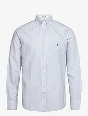 GANT - REG OXFORD BANKER STRIPE SHIRT - oksfordo marškiniai - light blue - 0