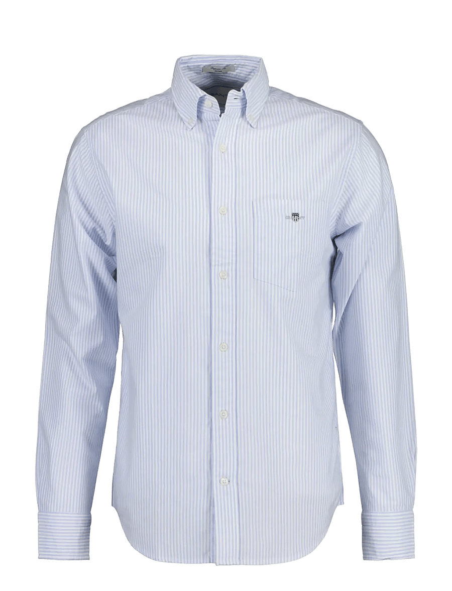 Gant - REG OXFORD BANKER STRIPE SHIRT - oxford shirts - light blue - 1