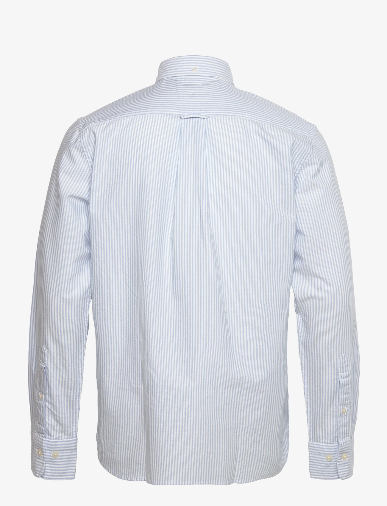 GANT - REG OXFORD BANKER STRIPE SHIRT - oksfordo marškiniai - light blue - 1