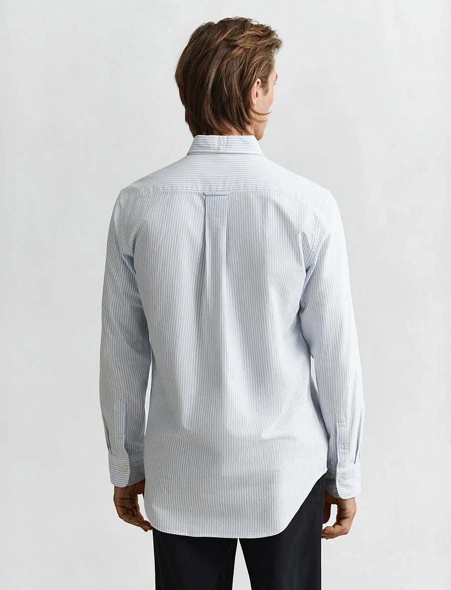 Gant - REG OXFORD BANKER STRIPE SHIRT - oxford shirts - light blue - 3