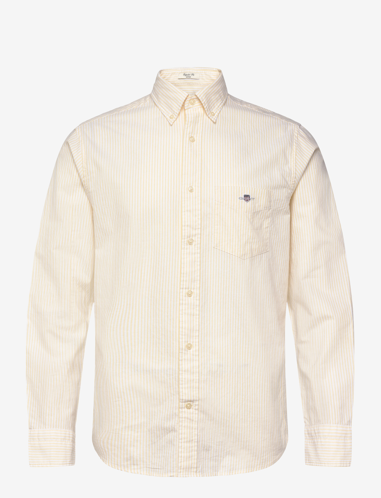 GANT - REG CLASSIC OXFORD STRIPE SHIRT - randiga skjortor - light mustard yellow - 1