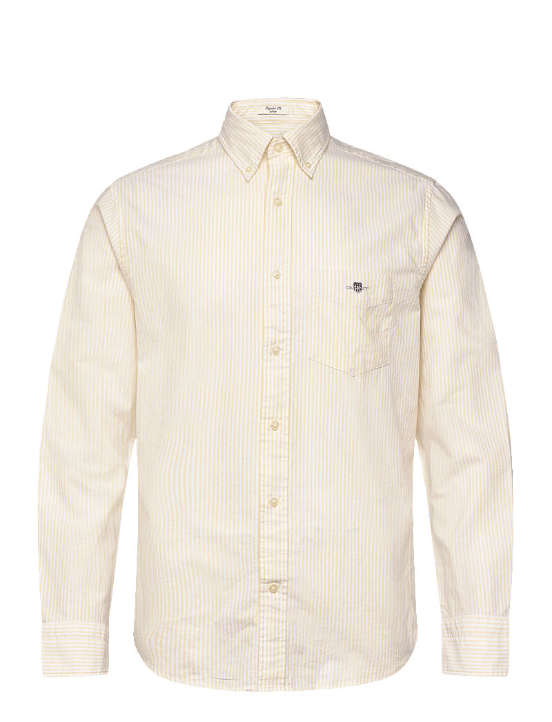 GANT - REG CLASSIC OXFORD STRIPE SHIRT - randiga skjortor - light mustard yellow - 1