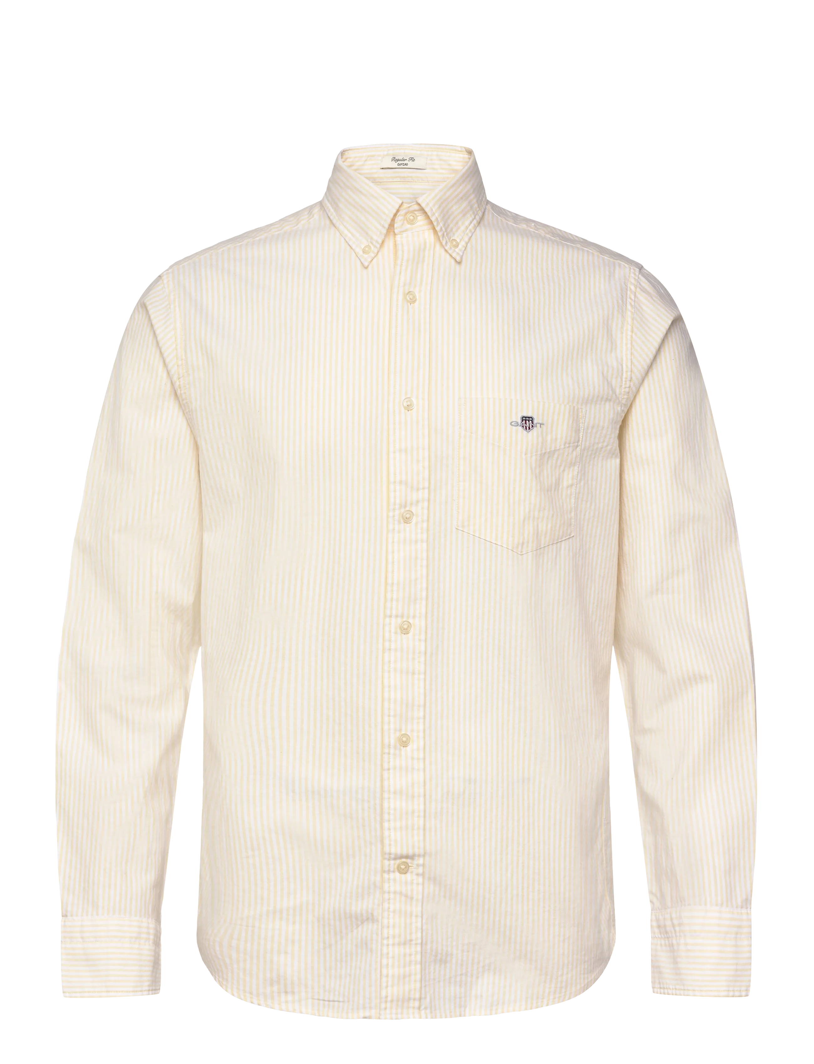 Gant REG CLASSIC OXFORD STRIPE SHIRT - Särgid - LIGHT MUSTARD YELLOW / multi