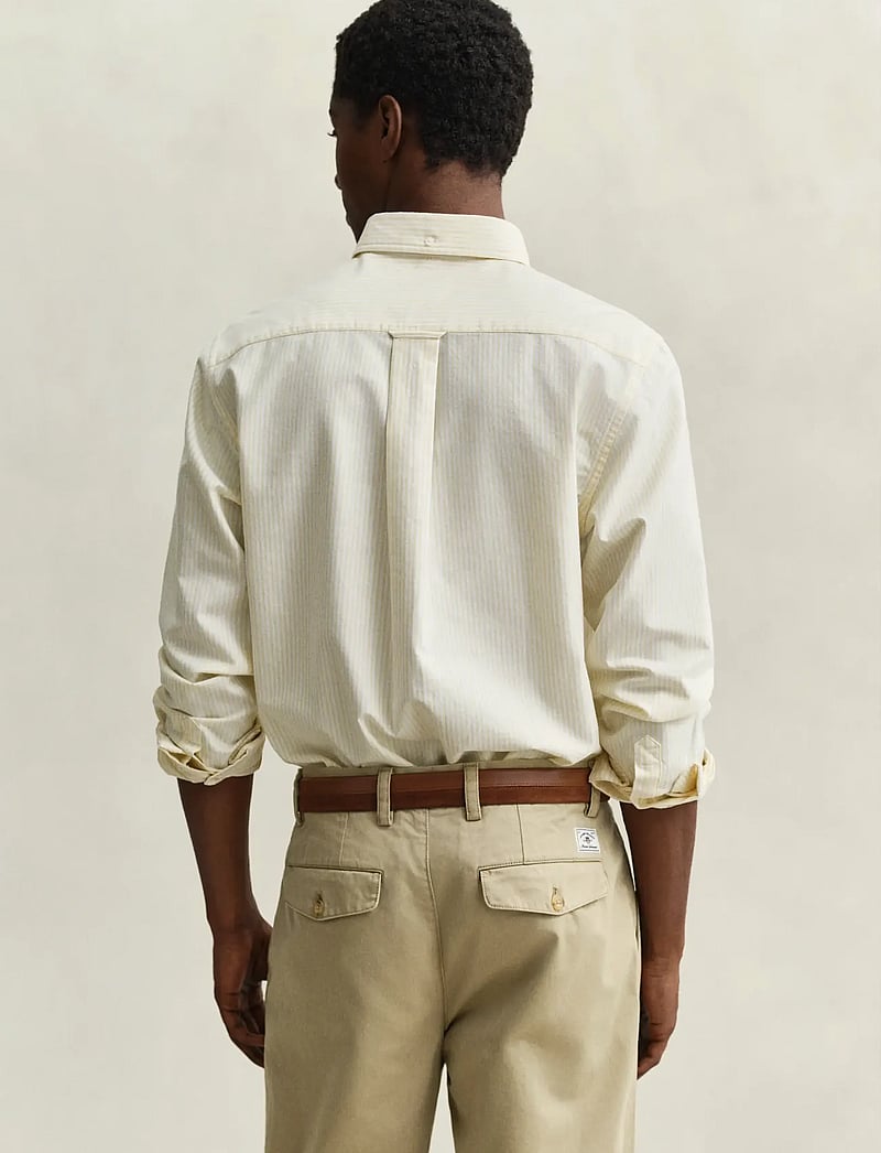 GANT - REG CLASSIC OXFORD STRIPE SHIRT - randiga skjortor - light mustard yellow - 3