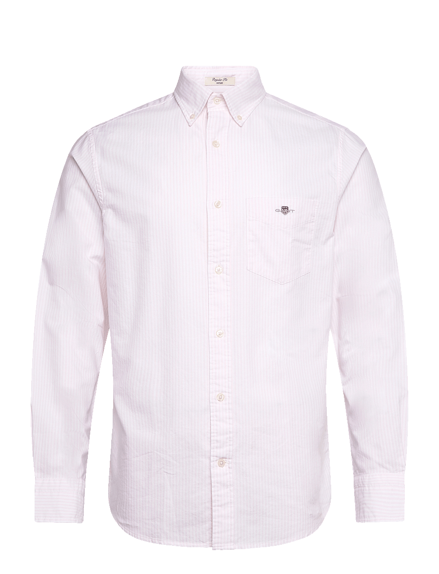 Gant - REG CLASSIC OXFORD STRIPE SHIRT - stribede skjorter - light pink - 1