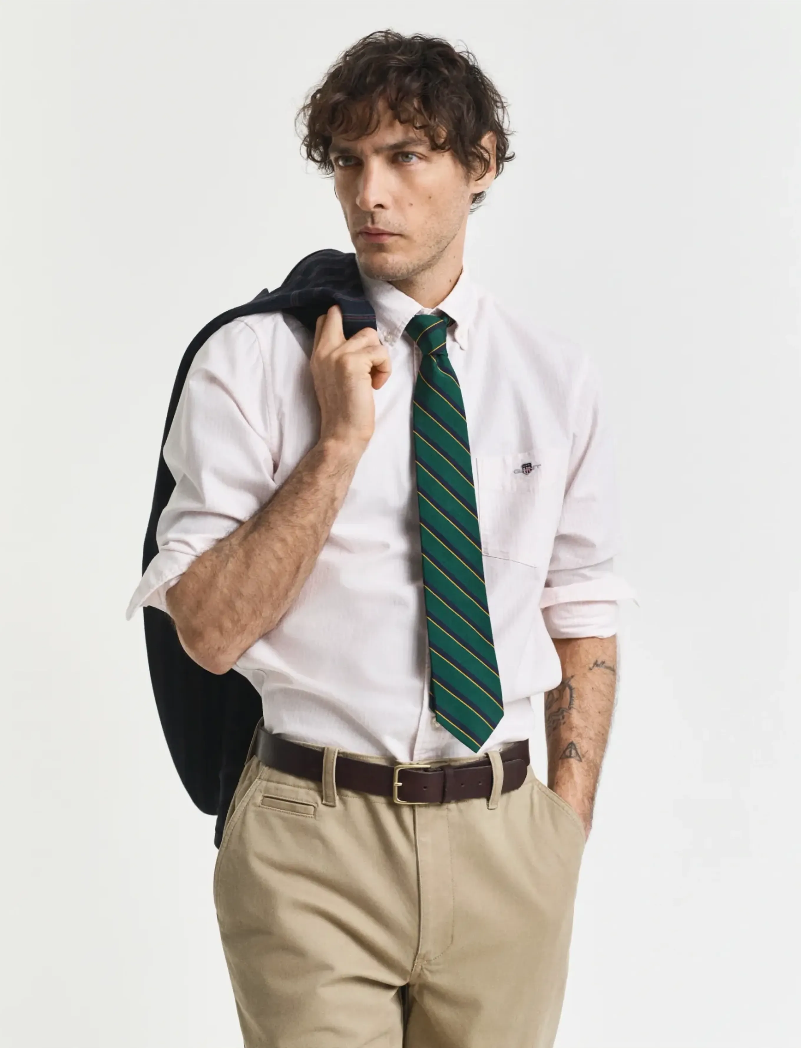 GANT REG CLASSIC OXFORD STRIPE SHIRT - Oxford-Hemden - LIGHT PINK / pink/rose