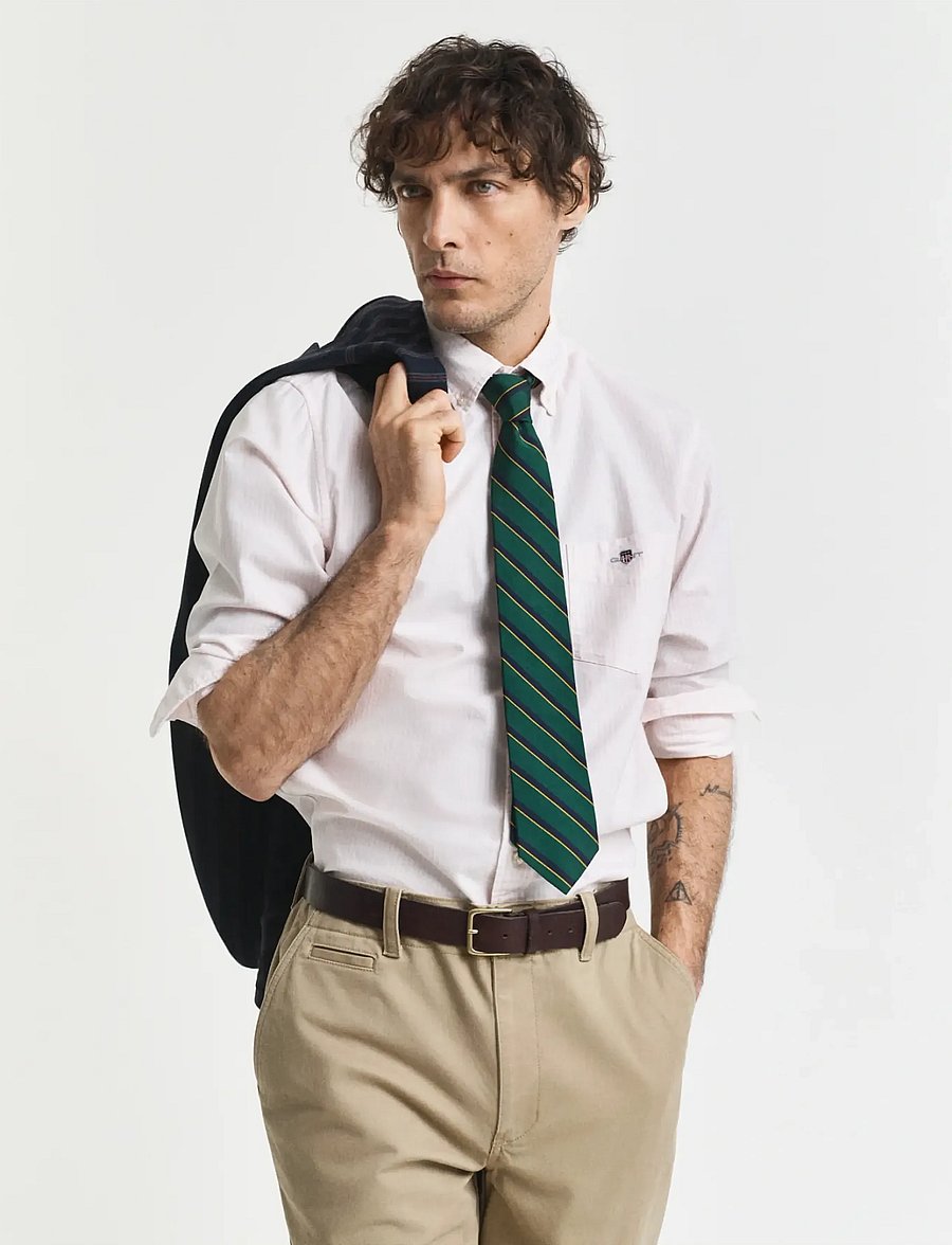 Gant - REG CLASSIC OXFORD STRIPE SHIRT - stribede skjorter - light pink - 0