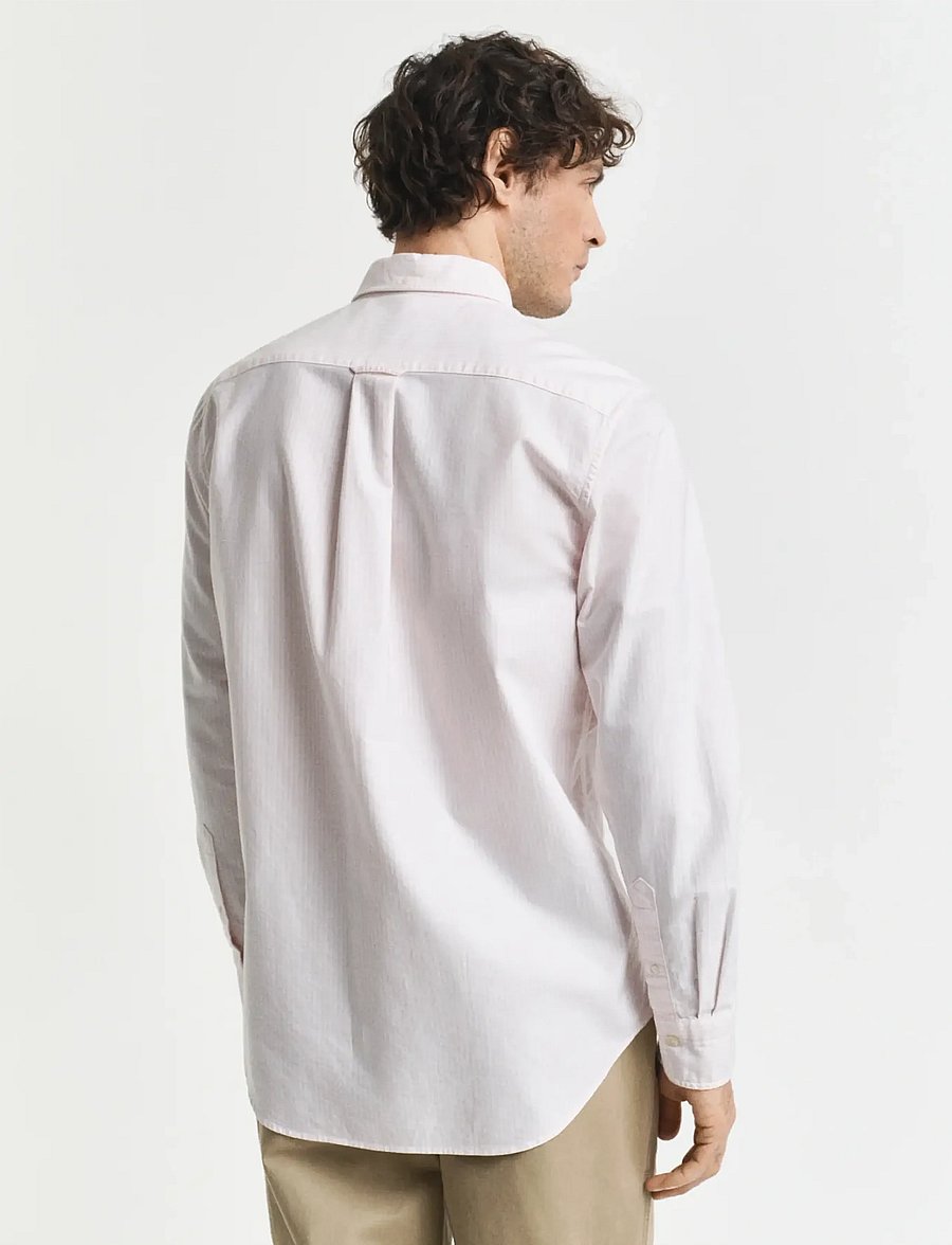Gant - REG CLASSIC OXFORD STRIPE SHIRT - stribede skjorter - light pink - 3