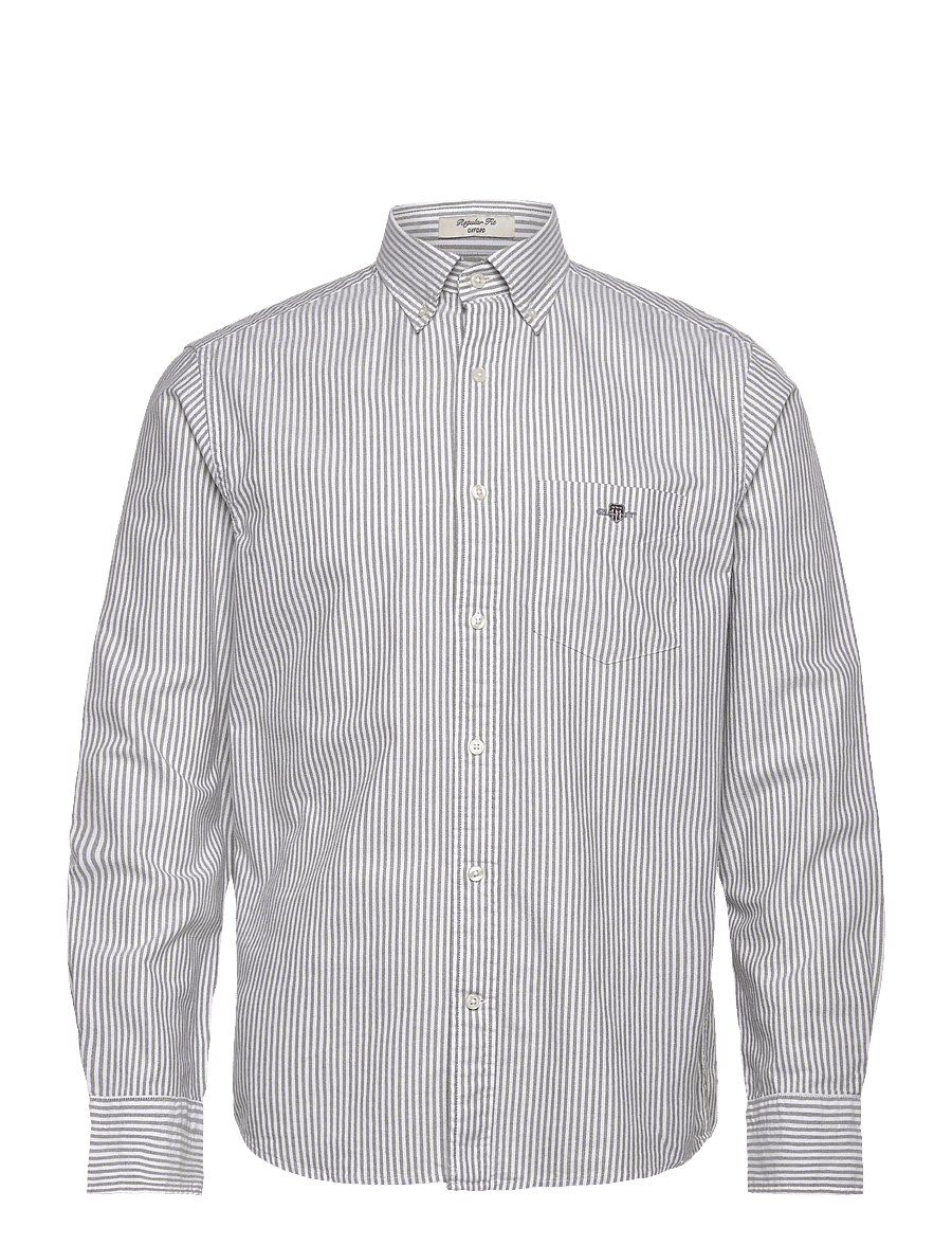 Gant - REG CLASSIC OXFORD STRIPE SHIRT - chemises oxford - moss green - 0