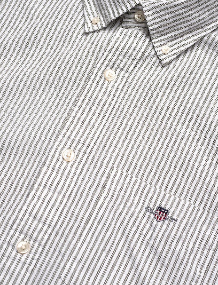 Gant - REG CLASSIC OXFORD STRIPE SHIRT - chemises oxford - moss green - 3