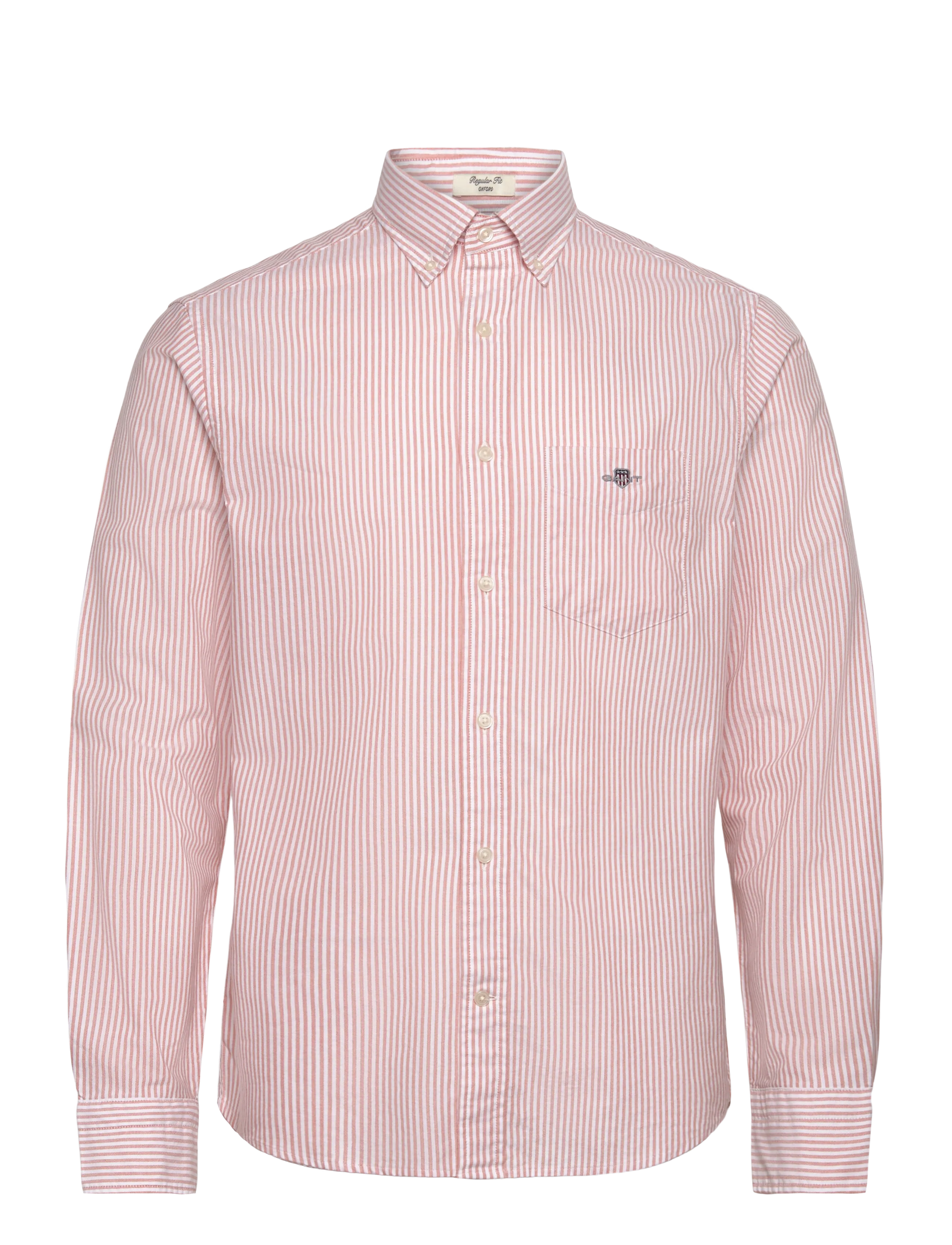 Gant REG CLASSIC OXFORD STRIPE SHIRT - Skjorter - ORANGE BRONZE / pink/rose