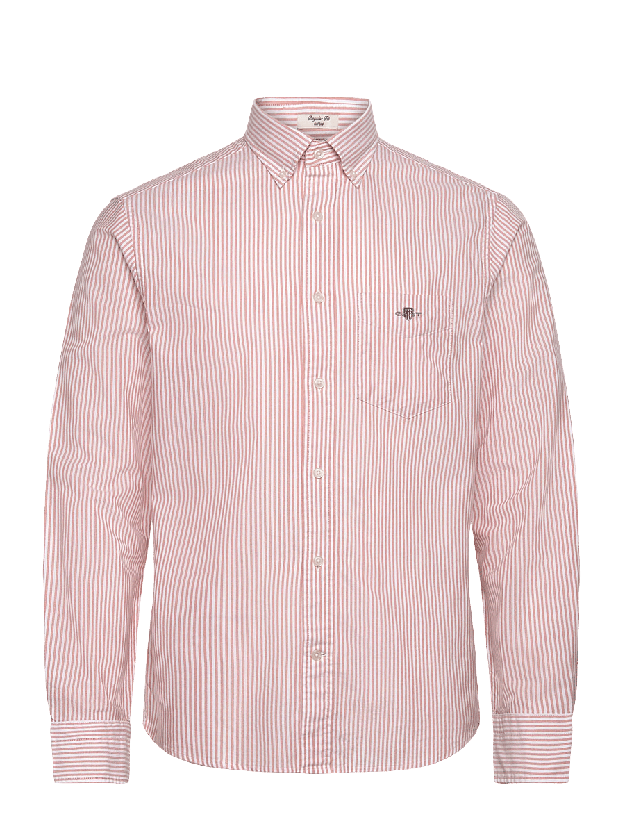 Gant - REG CLASSIC OXFORD STRIPE SHIRT - oxford skjorter - orange bronze - 0