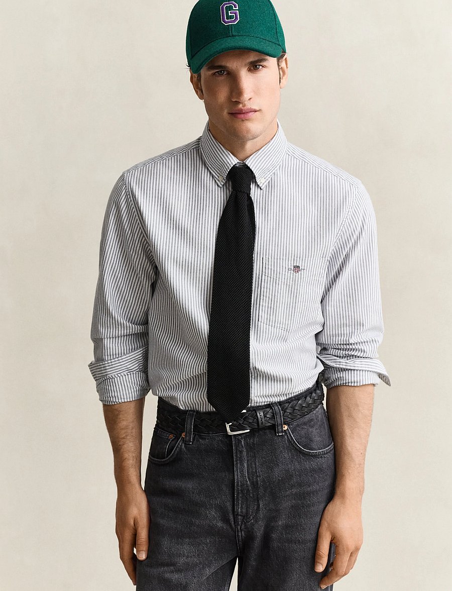 Gant - REG OXFORD BANKER STRIPE SHIRT - oxford skjorter - persian blue - 0