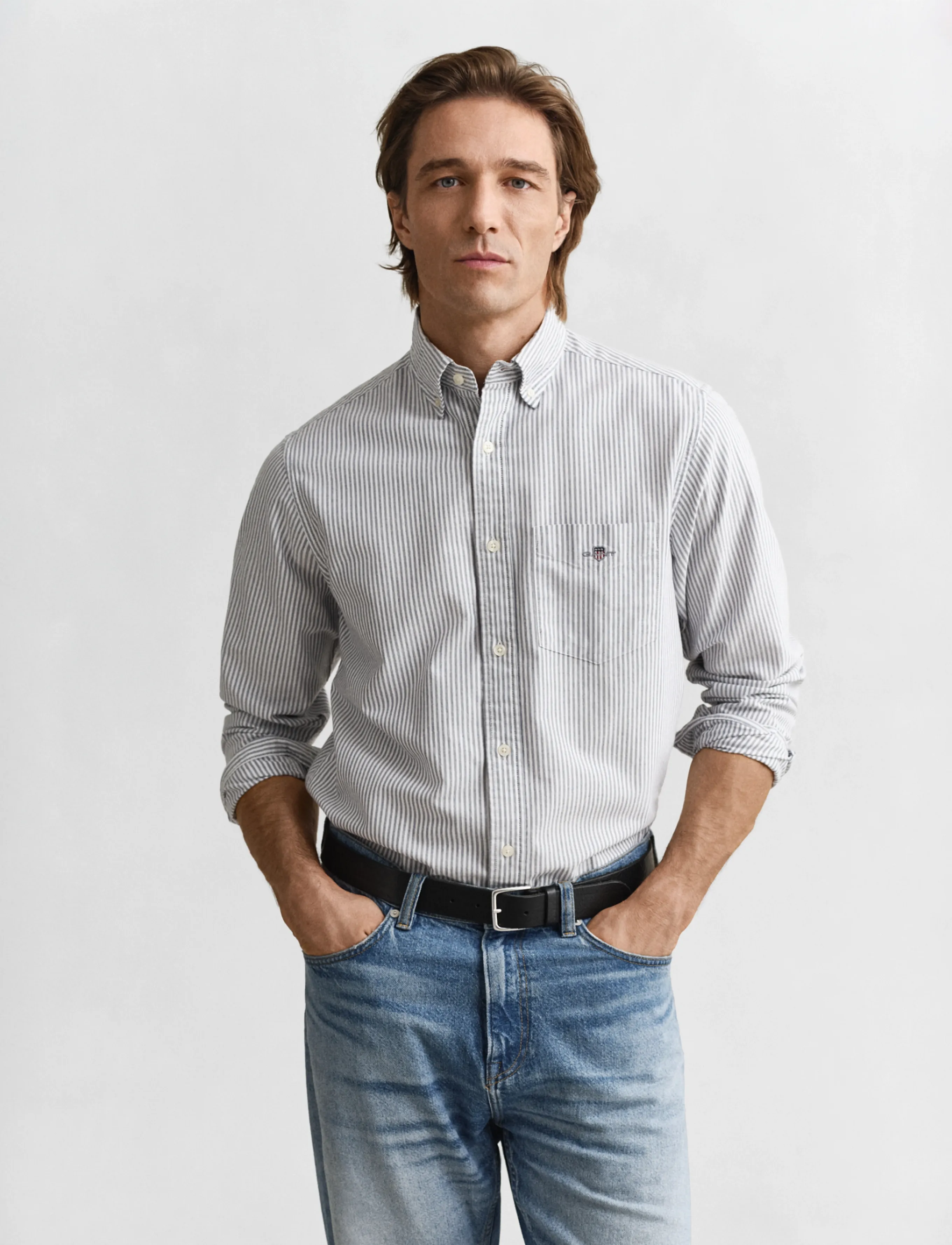 Gant - REG OXFORD BANKER STRIPE SHIRT - oxford skjorter - persian blue - 5