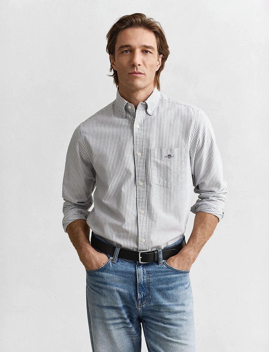 Gant - REG OXFORD BANKER STRIPE SHIRT - oxford skjorter - persian blue - 5
