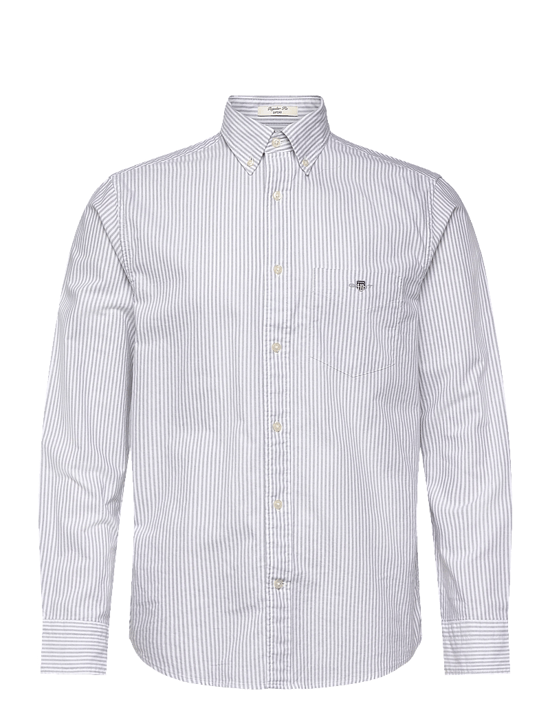 GANT - REG CLASSIC OXFORD STRIPE SHIRT - triibulised särgid - pewter grey - 1