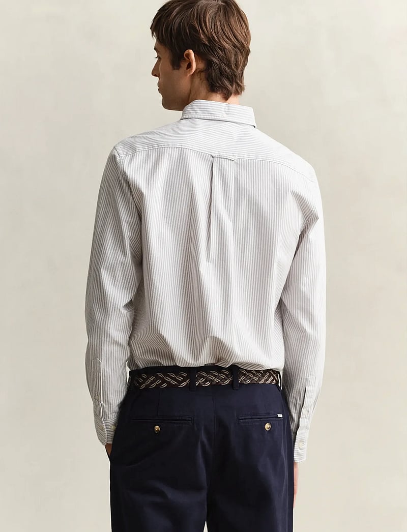 GANT - REG CLASSIC OXFORD STRIPE SHIRT - triibulised särgid - pewter grey - 3