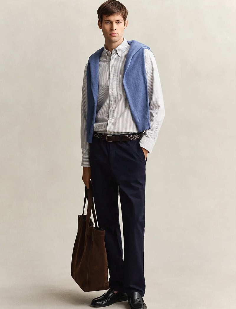 GANT - REG CLASSIC OXFORD STRIPE SHIRT - triibulised särgid - pewter grey - 5