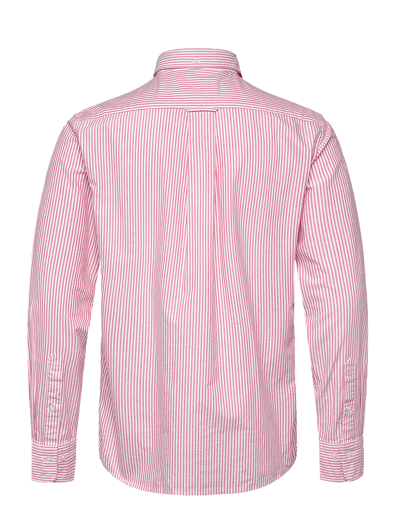 GANT - REG CLASSIC OXFORD STRIPE SHIRT - röndóttar skyrtur - rose red - 2