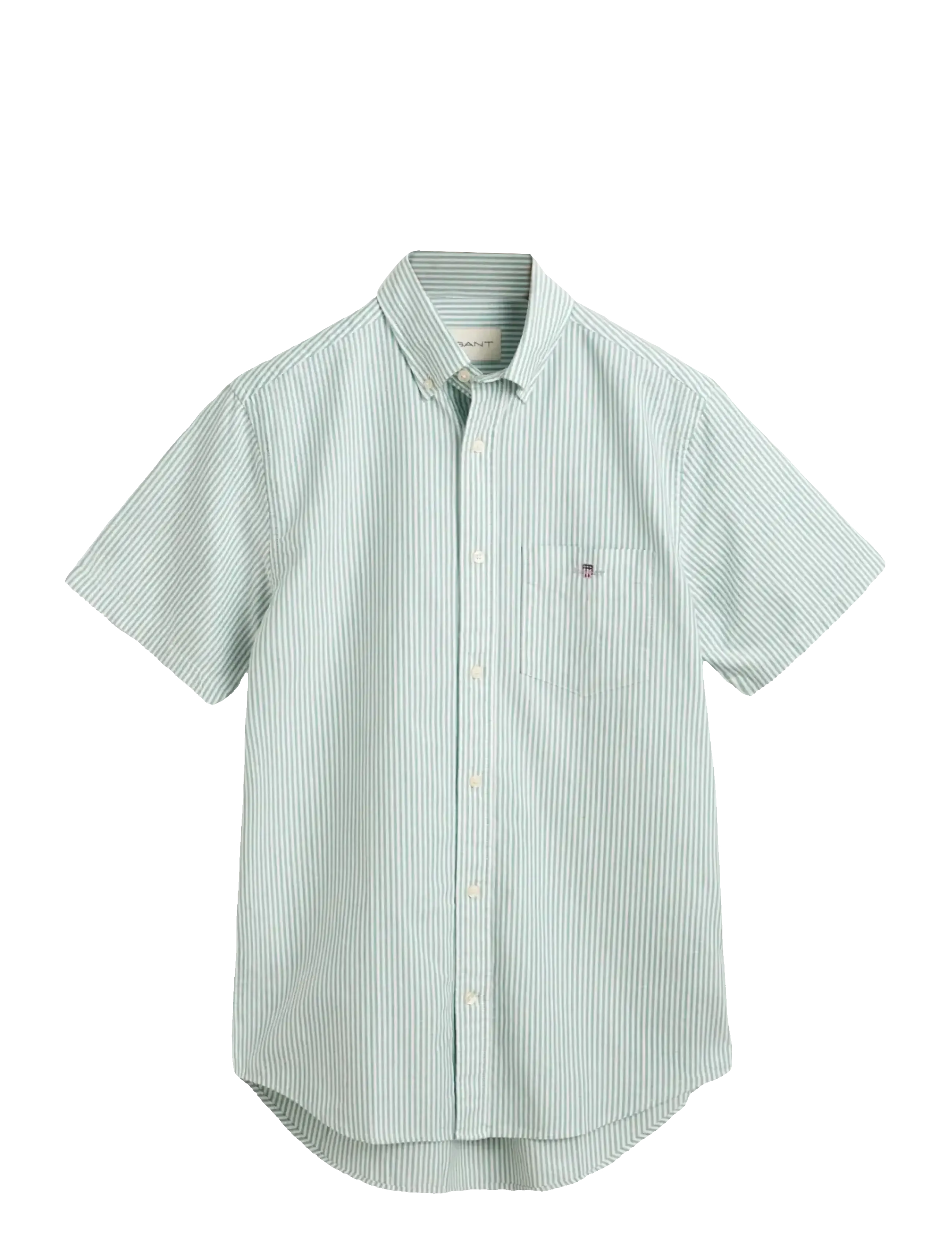 GANT REG CLASSIC OXFORD STRIPE SS SHIRT - Oxford shirts - DEEP GREEN / green