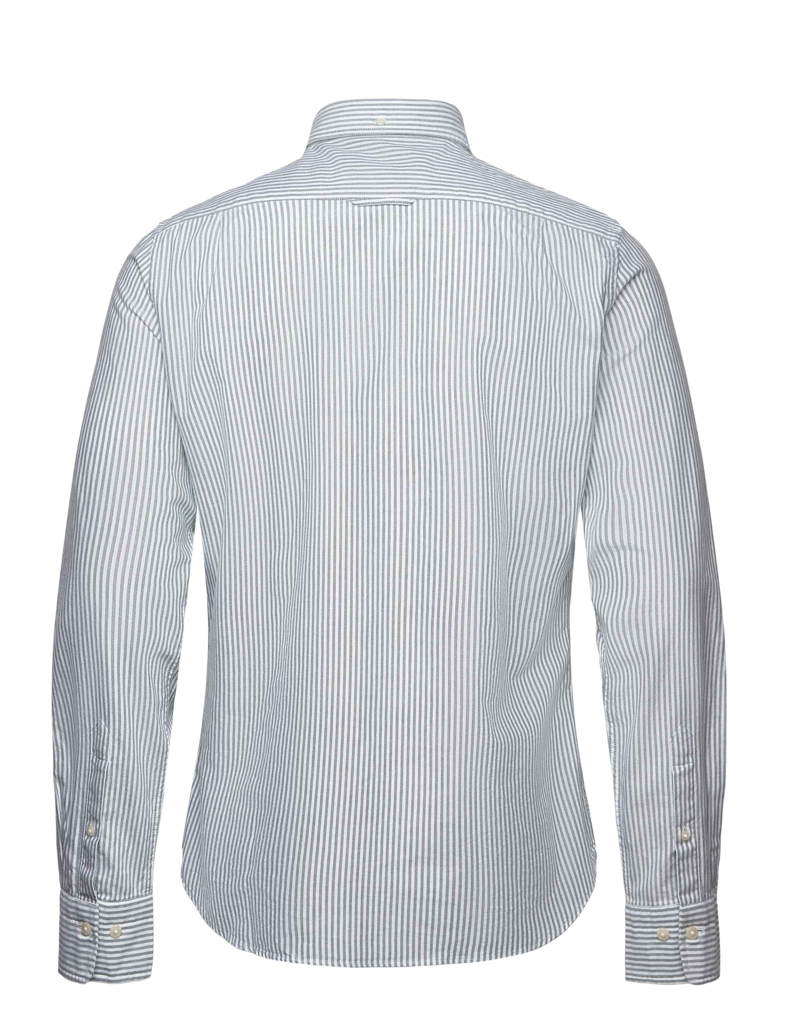 Gant - SLIM CLASSIC OXFORD STRIPE SHIRT - stribede skjorter - forest green - 1