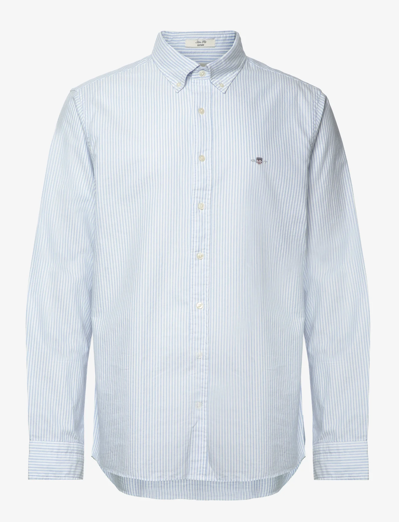 GANT - SLIM OXFORD BANKER STRIPE SHIRT - oxford shirts - light blue - 0