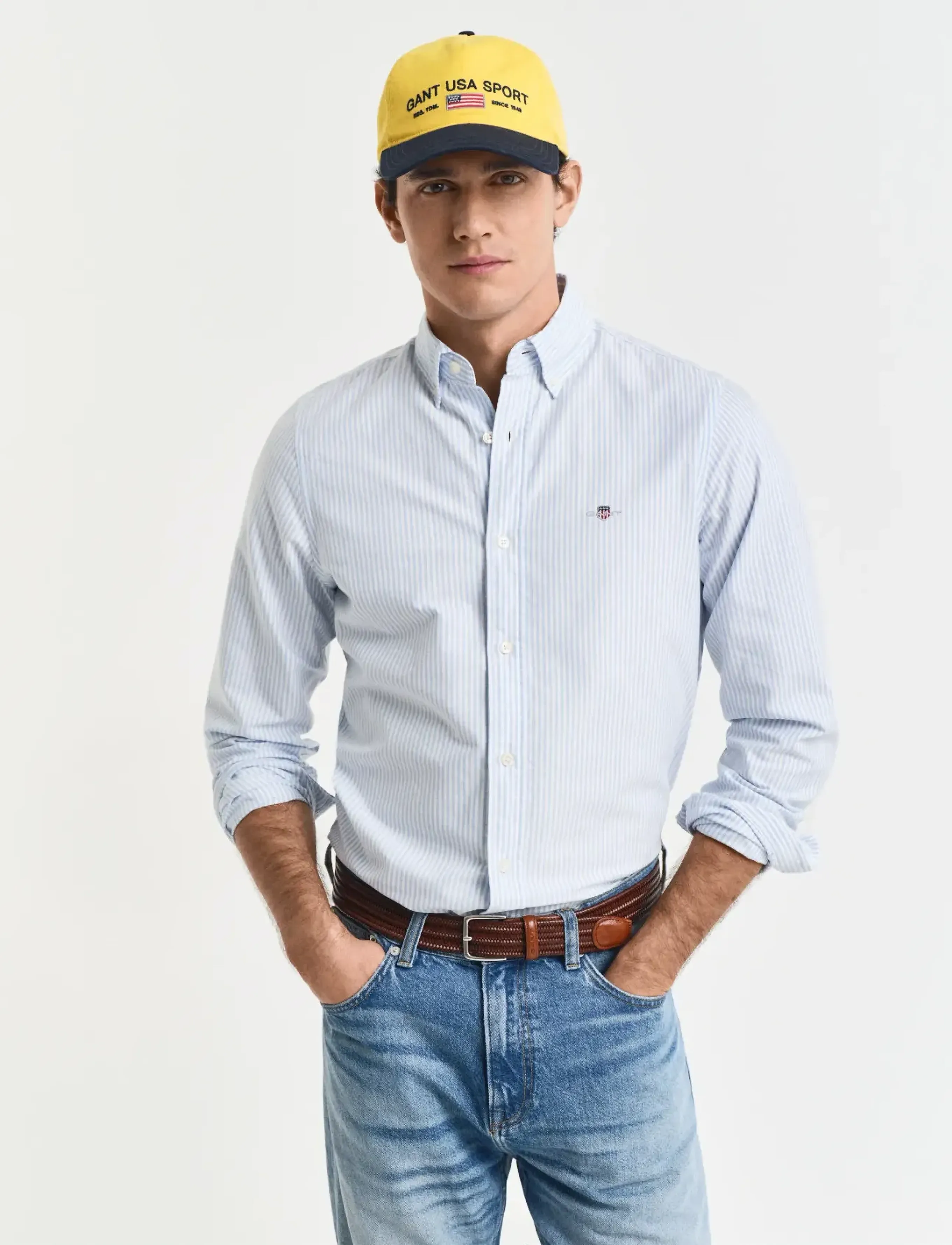 Gant SLIM CLASSIC OXFORD STRIPE SHIRT - Skjorter - LIGHT BLUE / blue