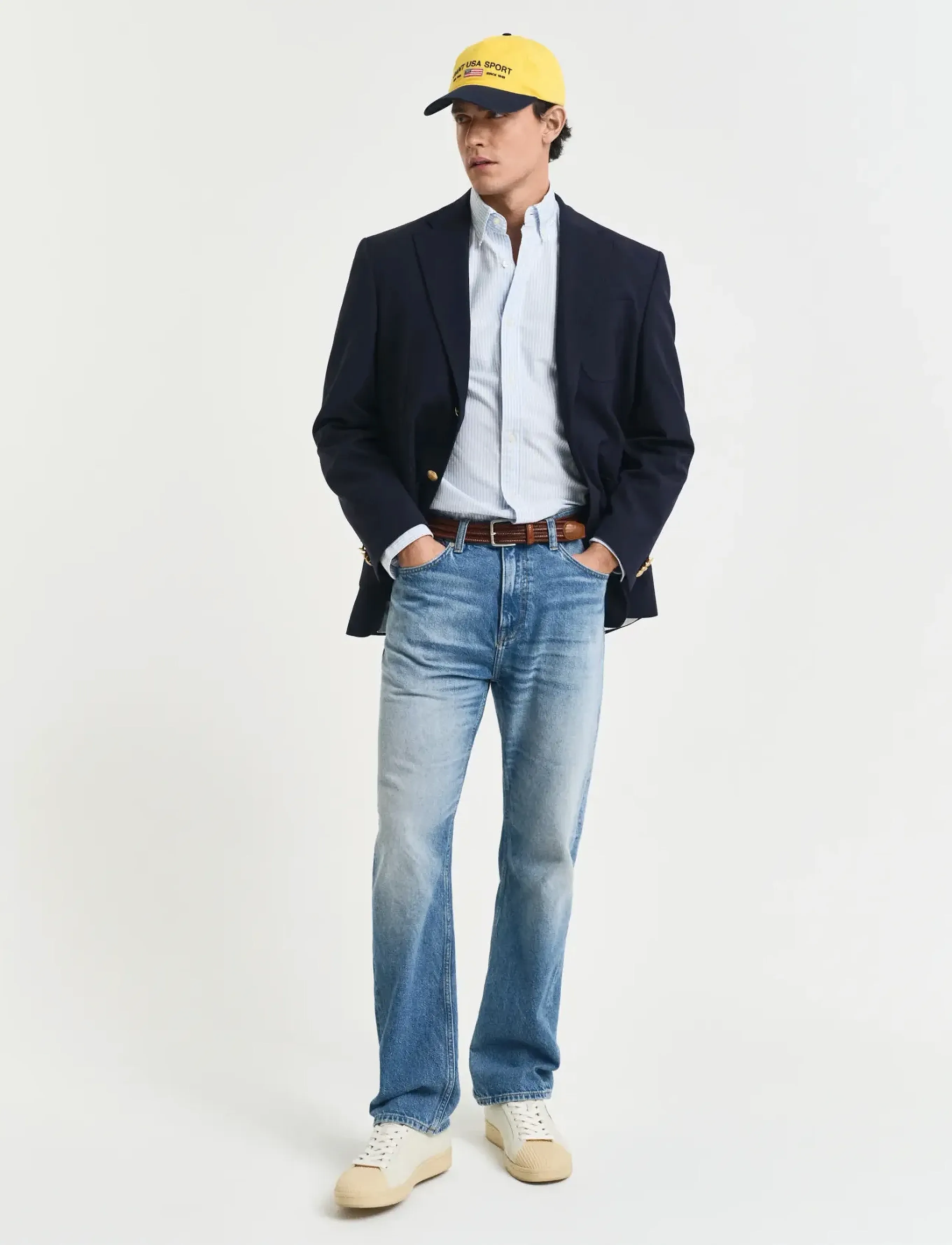 Gant - SLIM CLASSIC OXFORD STRIPE SHIRT - stribede skjorter - light blue - 5