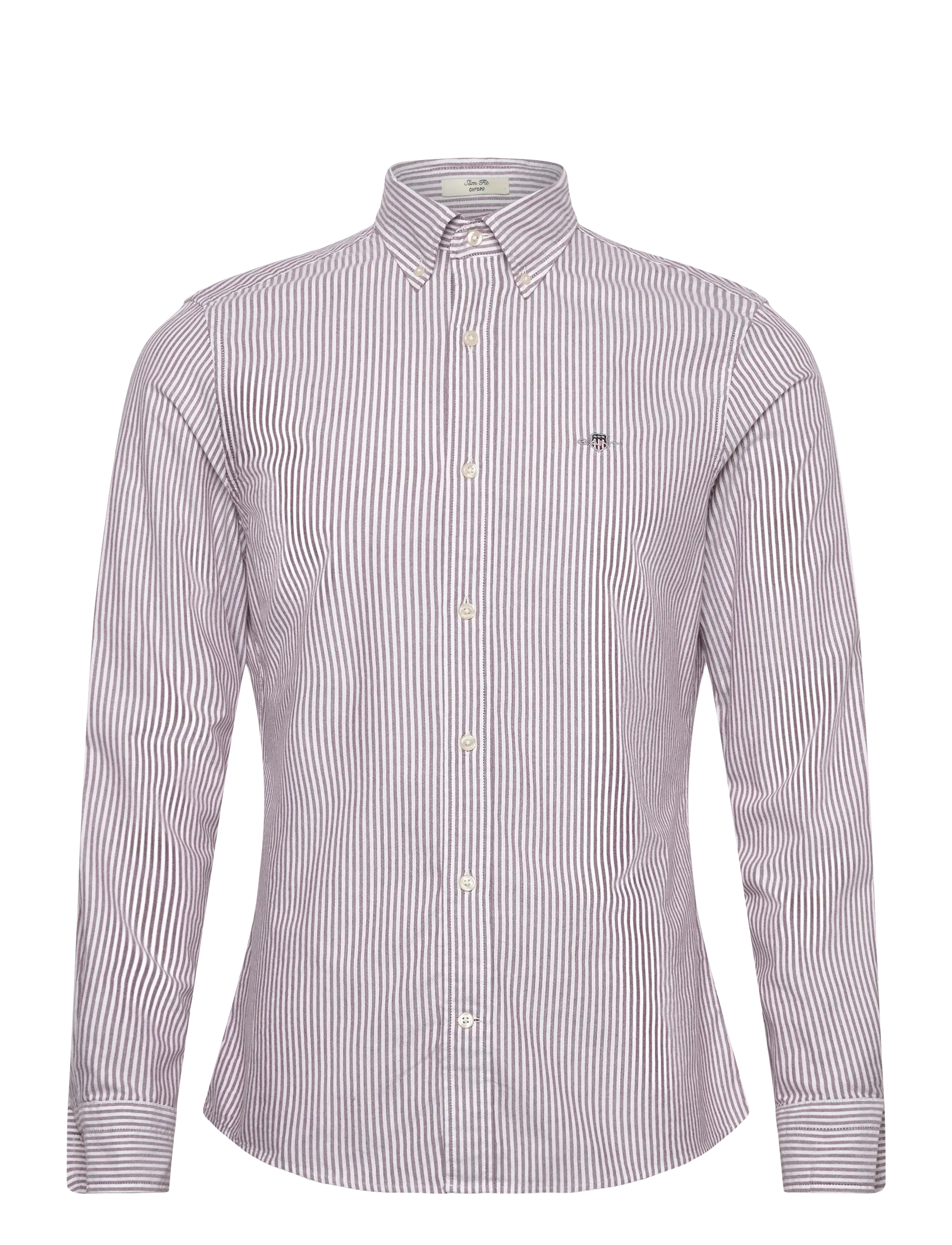 Gant SLIM CLASSIC OXFORD STRIPE SHIRT - Skjorter - PLUMPED RED / purple