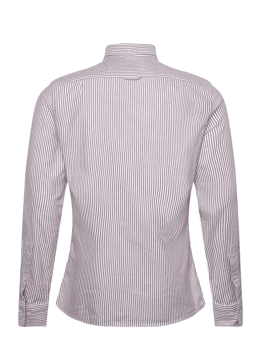 Gant - SLIM CLASSIC OXFORD STRIPE SHIRT - randiga skjortor - plumped red - 1