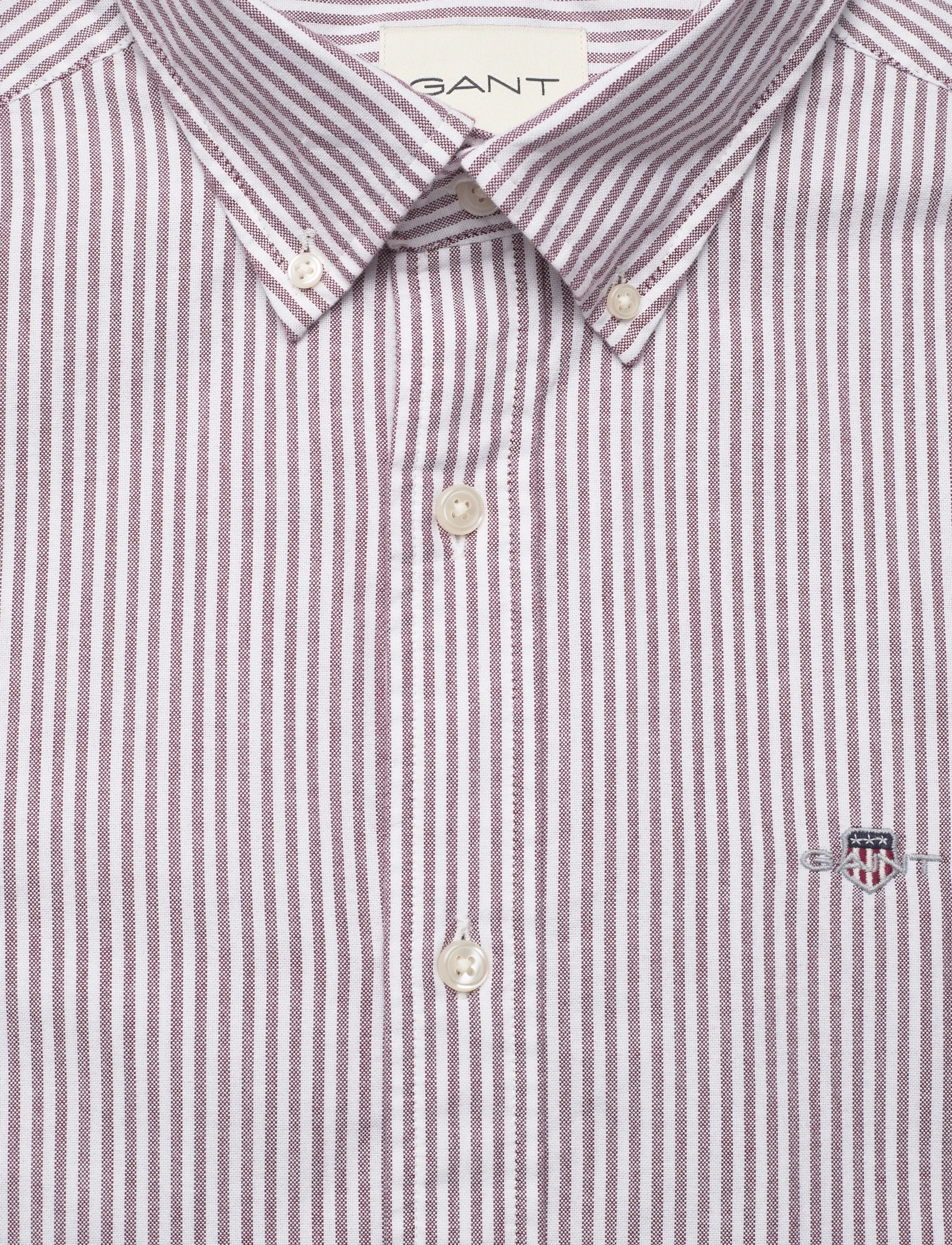 Gant - SLIM CLASSIC OXFORD STRIPE SHIRT - stribede skjorter - plumped red - 2