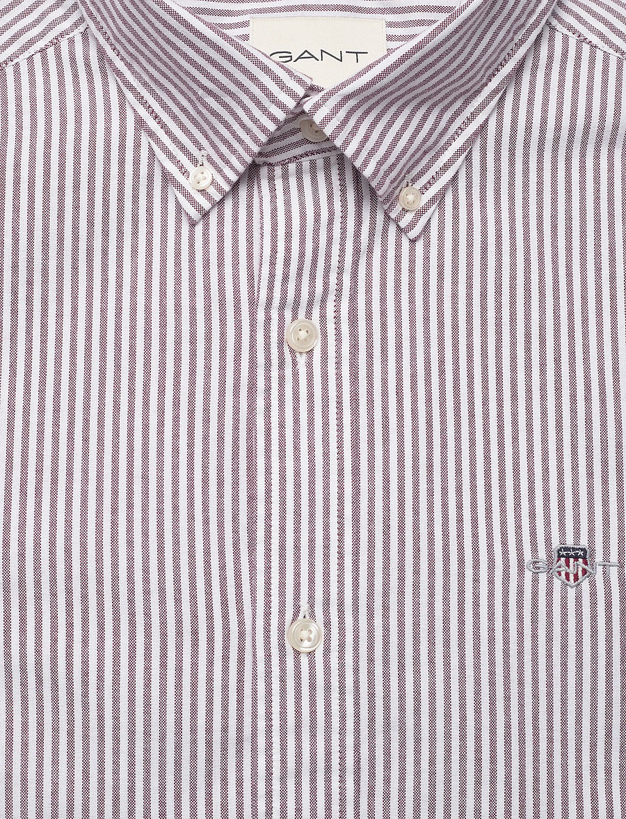 Gant - SLIM CLASSIC OXFORD STRIPE SHIRT - randiga skjortor - plumped red - 2