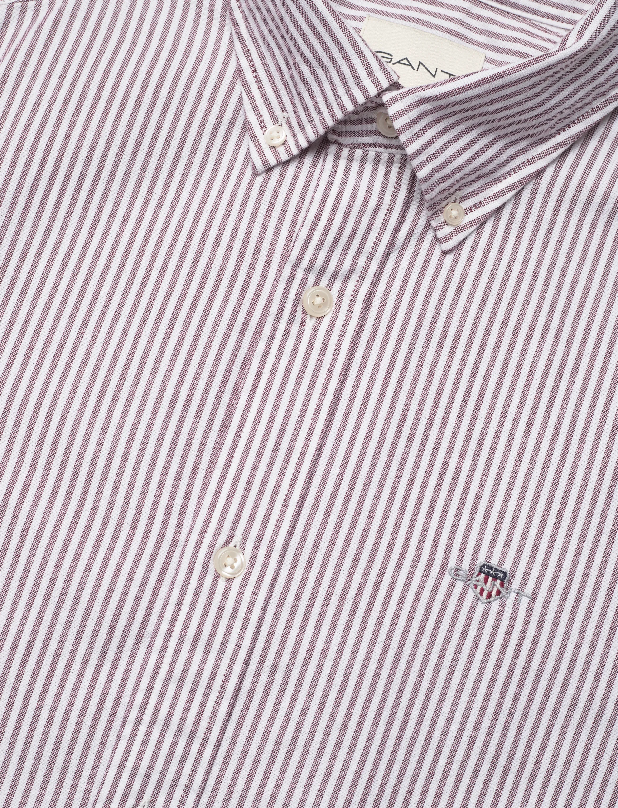 Gant - SLIM CLASSIC OXFORD STRIPE SHIRT - stribede skjorter - plumped red - 3