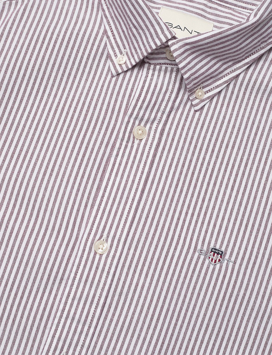 Gant - SLIM CLASSIC OXFORD STRIPE SHIRT - randiga skjortor - plumped red - 3