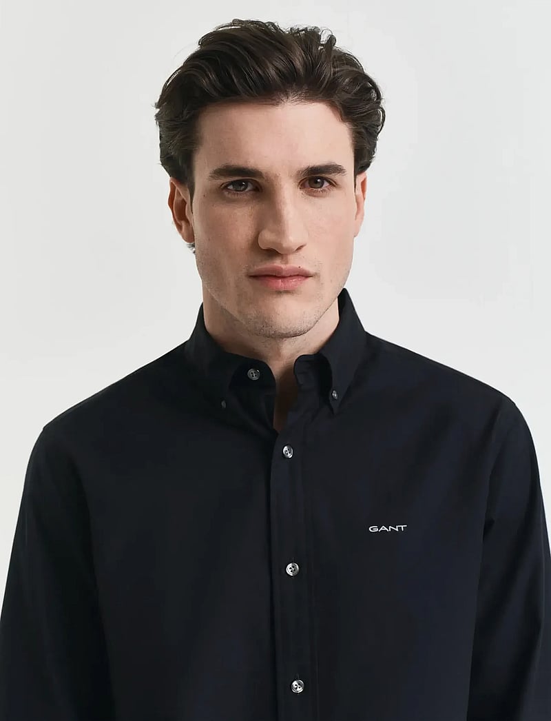 GANT - REG PINPOINT OXFORD SHIRT - chemises basiques - black - 4